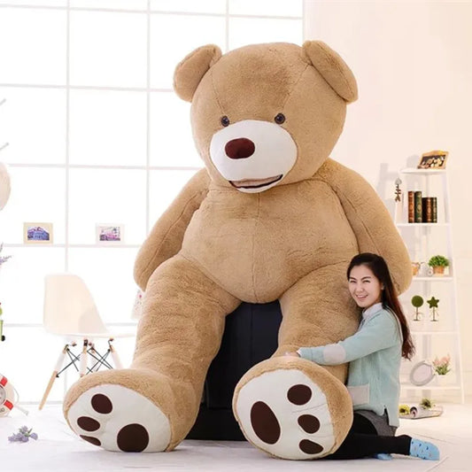 100-260cm Cheap Unflattened American Giant Bear Plush Toy Soft Bear Skin Birthday Gifts Valentine's Day Gifts For Girl Toy For Kids.