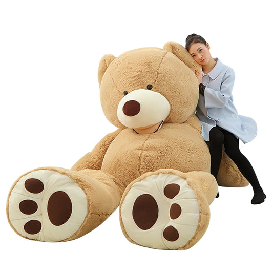 100-260cm Cheap Unflattened American Giant Bear Plush Toy Soft Bear Skin Birthday Gifts Valentine's Day Gifts For Girl Toy For Kids.