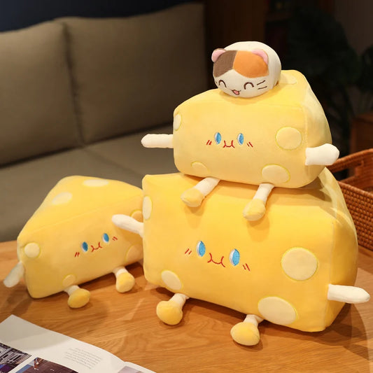 1 pcs. 20-50CM funny cheese plush pillow stuffed soft creative animal cheese birthday gift.